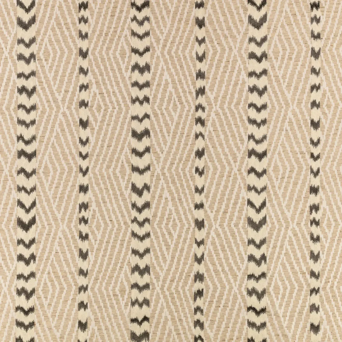 brown striped embroideried fabric from Romo