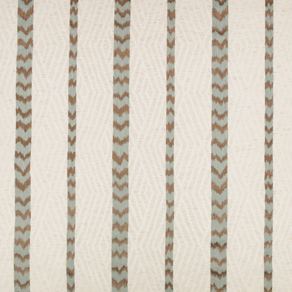 Indu Fabric - Faroe by neutral striped embroideried fabric from Romo