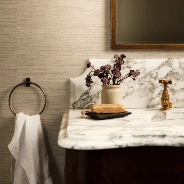 Ciro Abaca Embossed Wallpaper - Oat by Ciro Abaca Embossed Wallpaper from Romo Otillo Wallpapers collection - brown plain