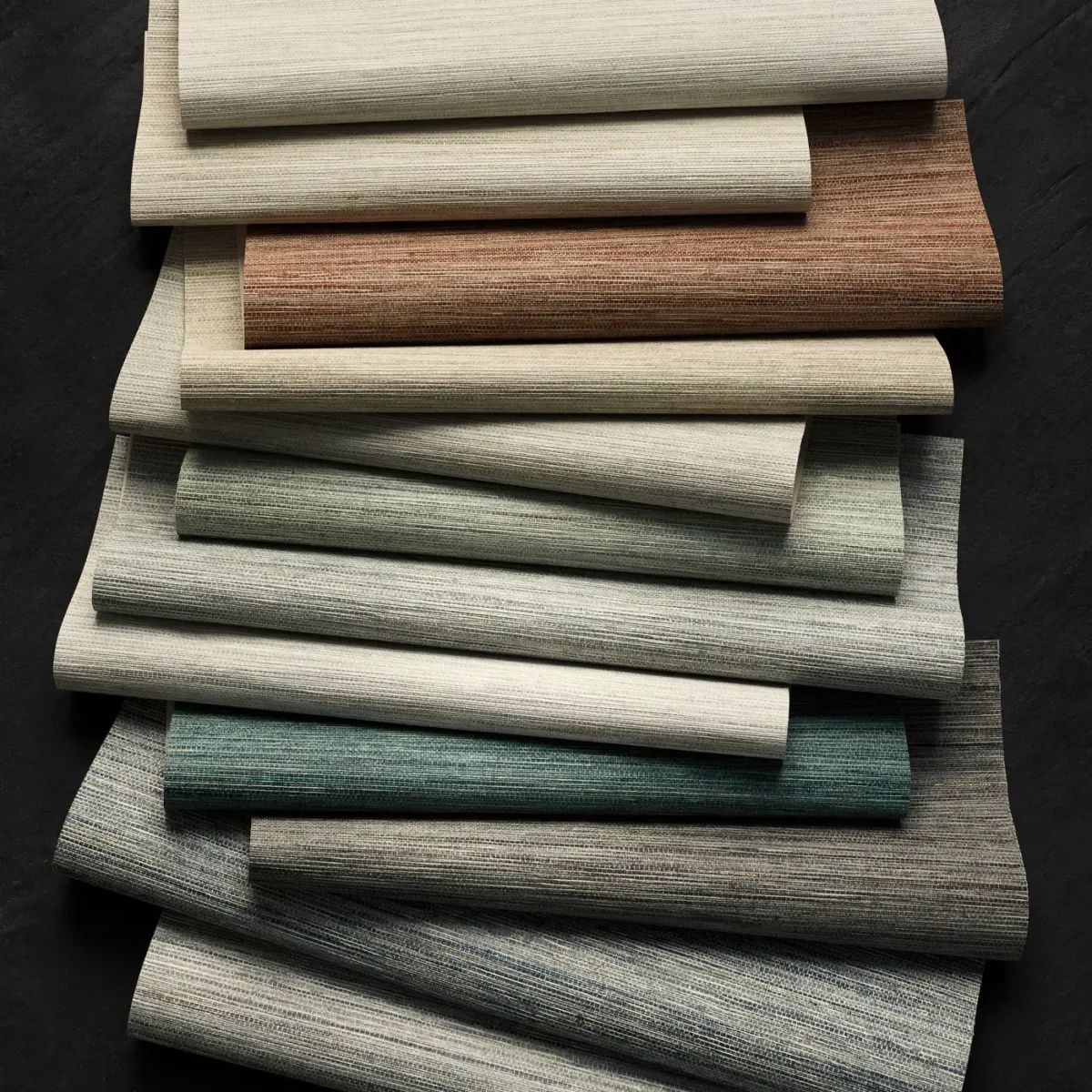 Esai Seagrass Embossed Wallpaper - Chalk by Esai Seagrass Embossed Wallpaper from Romo Otillo Wallpapers collection - black-grey plain