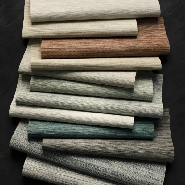 Esai Seagrass Embossed Wallpaper - Chalk by Esai Seagrass Embossed Wallpaper from Romo Otillo Wallpapers collection - black-grey plain