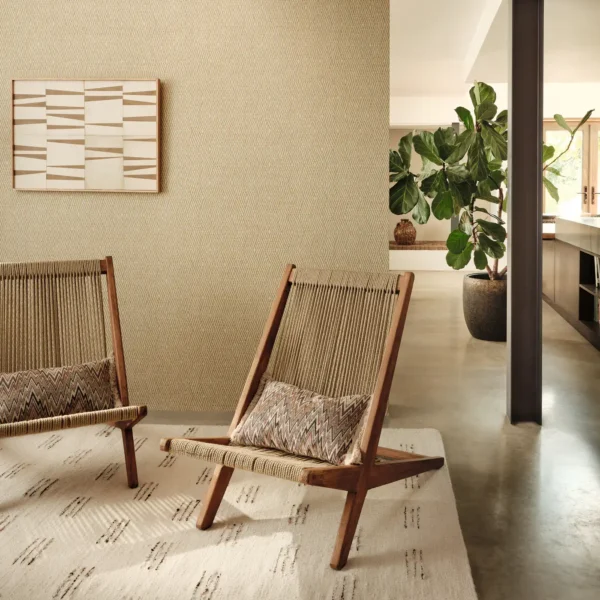 Nyla Wallpaper - Tawny by Nyla Wallpaper from Romo Otillo Wallpapers collection - yellow geometric