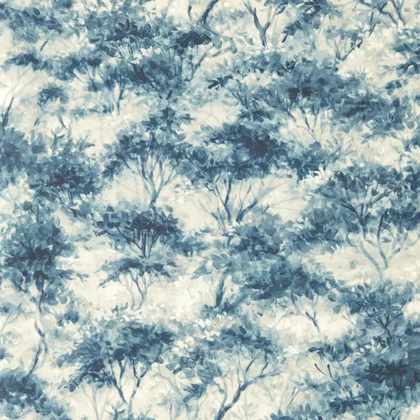 Boschetto Wallpaper - Ink by Boschetto Wallpaper from Clarke & Clarke Elements Wallpapers collection - blue botanical
