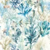 Oceana Wallpaper from Clarke & Clarke Elements Wallpapers collection - blue botanical