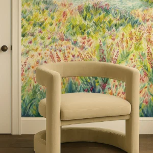 Wildbloom Wallpaper from Clarke & Clarke Elements Wallpapers collection - green botanical