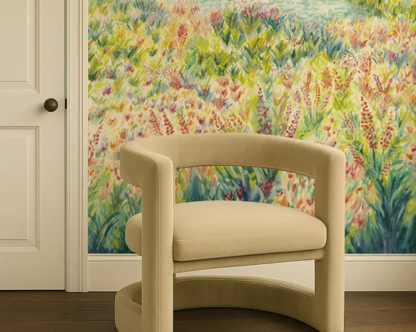 Wildbloom Wallpaper - Summer by Wildbloom Wallpaper from Clarke & Clarke Elements Wallpapers collection - green botanical