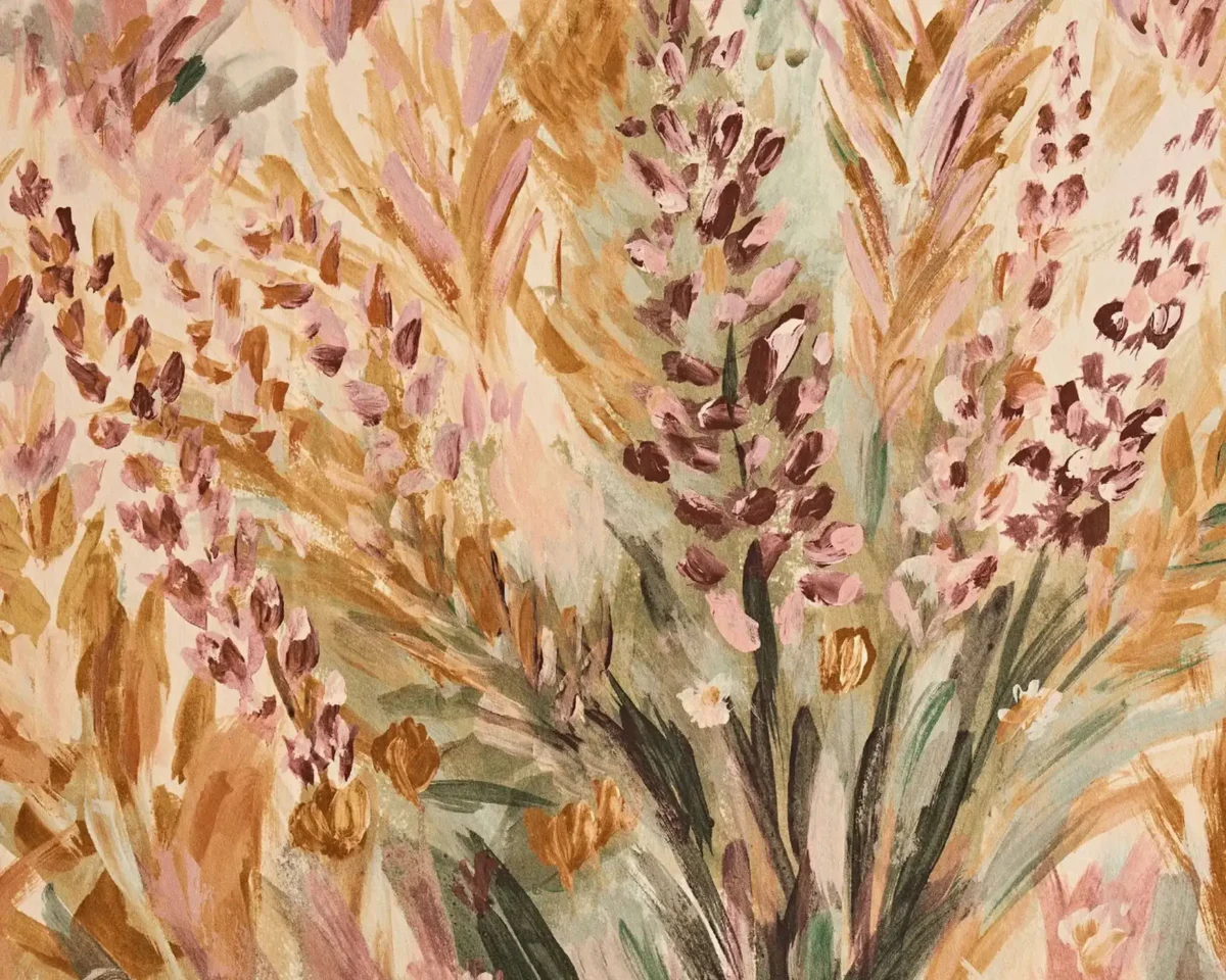 Wildbloom Wallpaper - Mineral / Blush by Wildbloom Wallpaper from Clarke & Clarke Elements Wallpapers collection - brown botanical