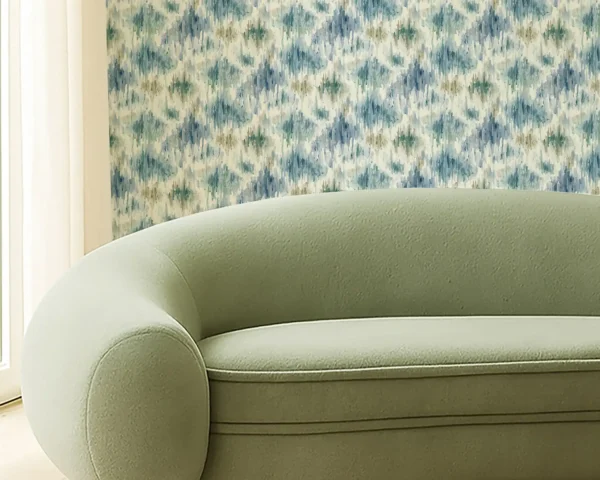 Trueno Wallpaper - Denim by Trueno Wallpaper from Clarke & Clarke Elements Wallpapers collection - blue contemporary
