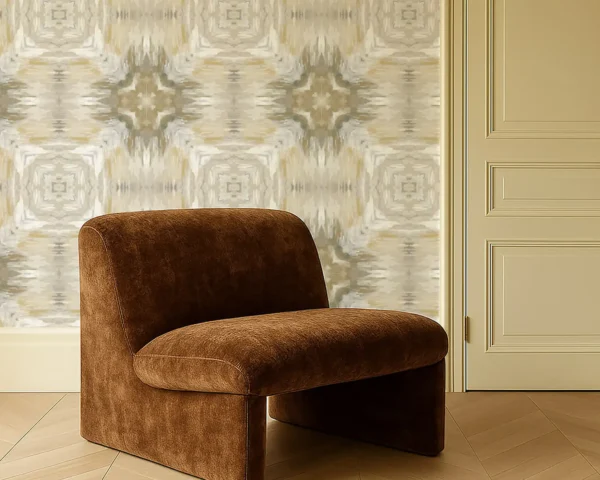 Kalia Wallpaper - Natural by Kalia Wallpaper from Clarke & Clarke Elements Wallpapers collection - brown contemporary
