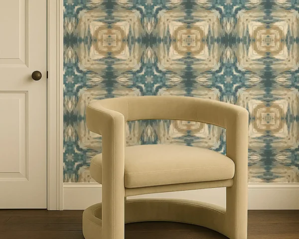 Kalia Wallpaper from Clarke & Clarke Elements Wallpapers collection - blue contemporary