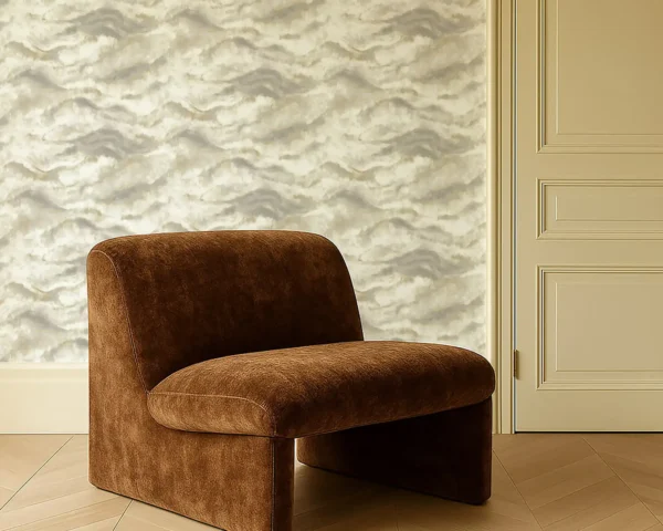 Earthscape Wallpaper - Linen / Mocha by Earthscape Wallpaper from Clarke & Clarke Elements Wallpapers collection - black-grey contemporary