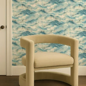 Earthscape Wallpaper from Clarke & Clarke Elements Wallpapers collection - blue contemporary