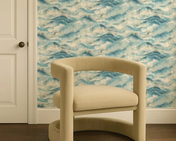 Earthscape Wallpaper from Clarke & Clarke Elements Wallpapers collection - blue contemporary
