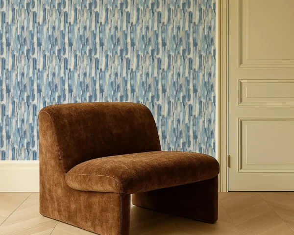 Cityscape Wallpaper - Ink by Cityscape Wallpaper from Clarke & Clarke Elements Wallpapers collection - blue contemporary