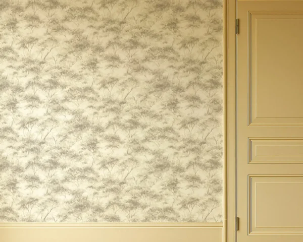 Boschetto Wallpaper - Linen / Mocha by Boschetto Wallpaper from Clarke & Clarke Elements Wallpapers collection - black-grey botanical