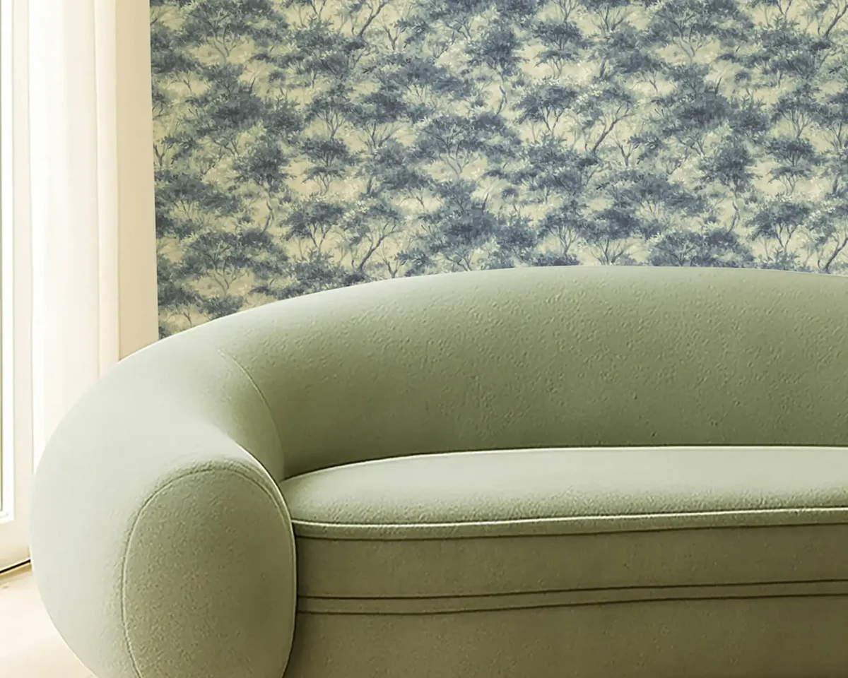 Boschetto Wallpaper from Clarke & Clarke Elements Wallpapers collection - blue botanical