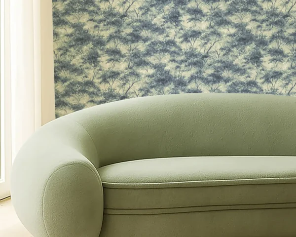Boschetto Wallpaper - Ink by Boschetto Wallpaper from Clarke & Clarke Elements Wallpapers collection - blue botanical