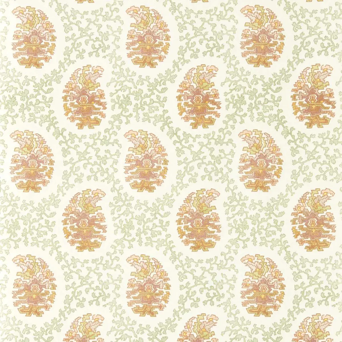 Paisley Wallpaper - Seaglass by Paisley Fabric from Harlequin Zamora Wallpapers collection - green spotted
