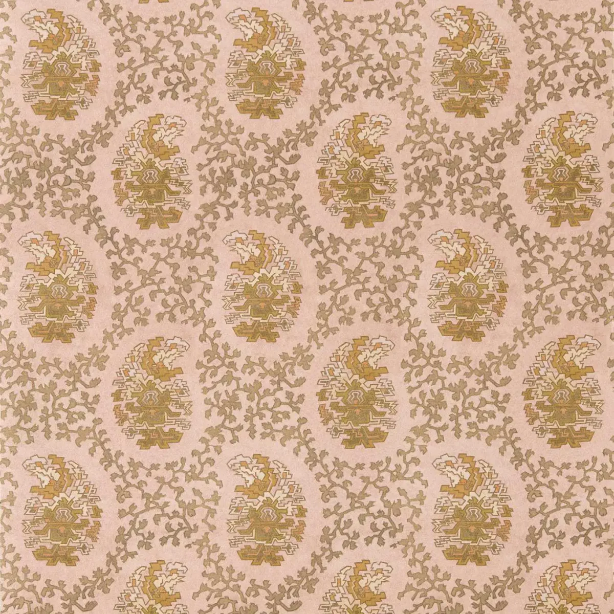 Paisley Wallpaper - Grounded by Paisley Fabric from Harlequin Zamora Wallpapers collection - pink spotted