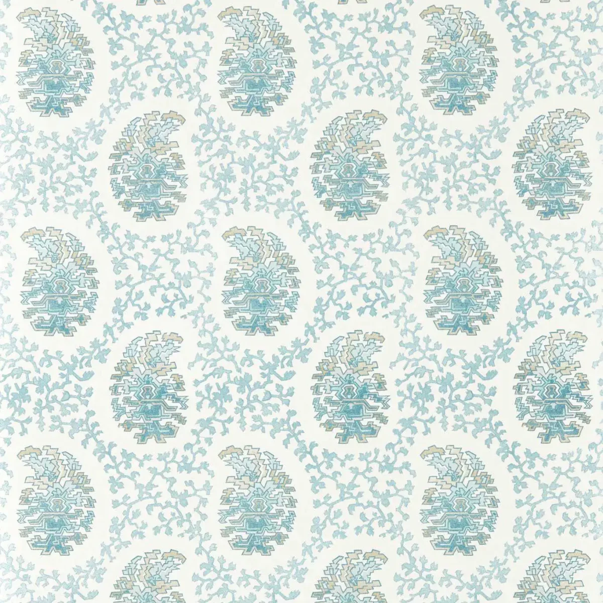 Paisley Fabric from Harlequin Zamora Wallpapers collection - blue spotted