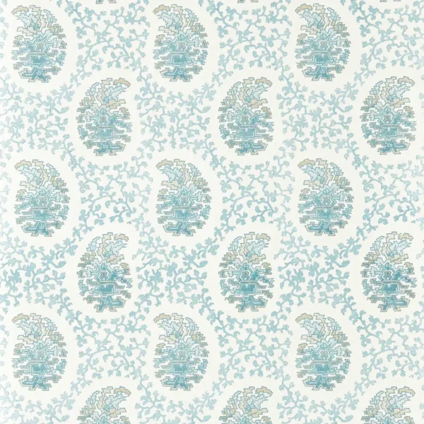 Paisley Wallpaper - Indigo by Paisley Fabric from Harlequin Zamora Wallpapers collection - blue spotted
