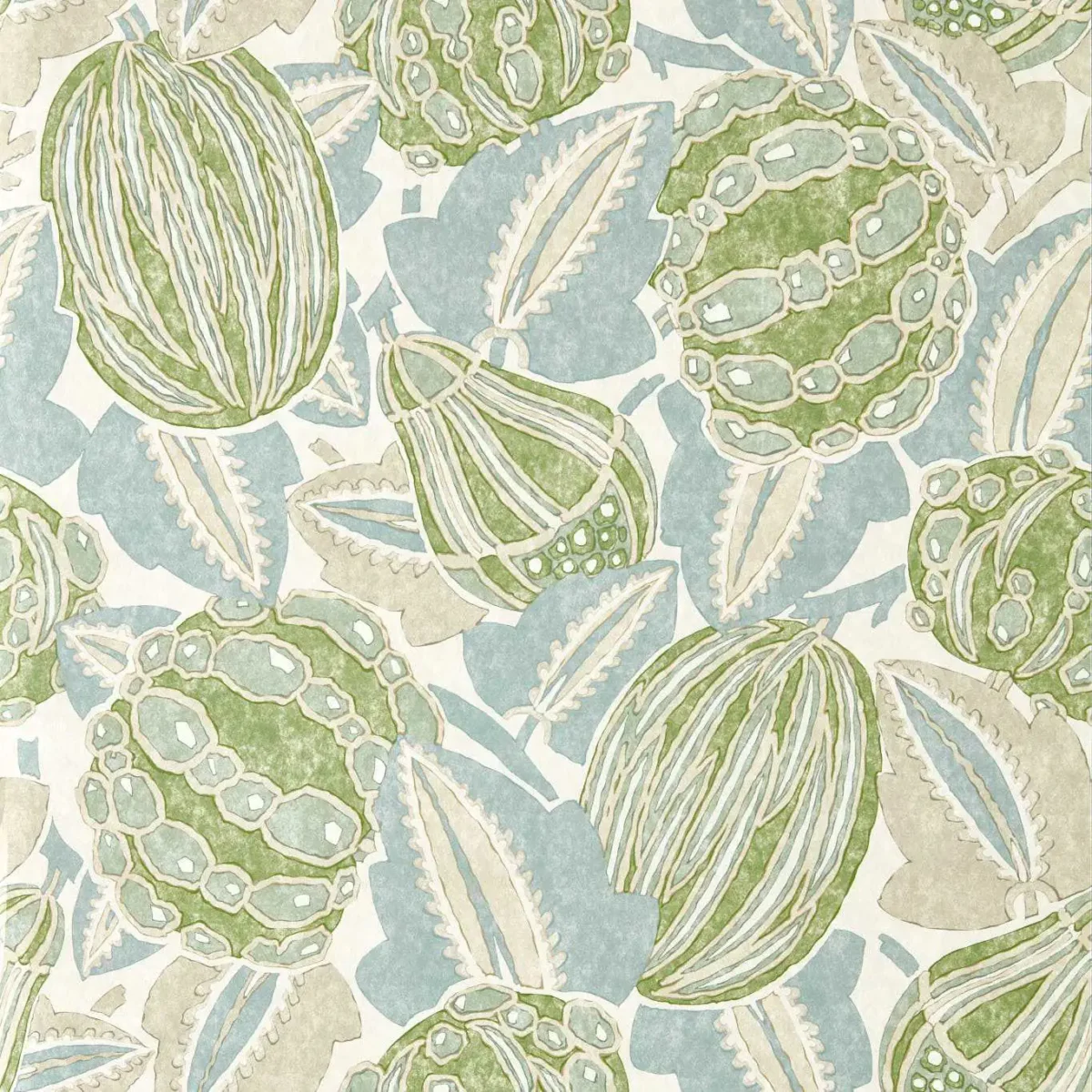 Zenith Wallpaper - Pine / Seaglass by Zenith Fabric from Harlequin Zamora Wallpapers collection - green botanical
