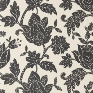 Zamora Fabric from Harlequin Zamora Wallpapers collection - black-grey botanical