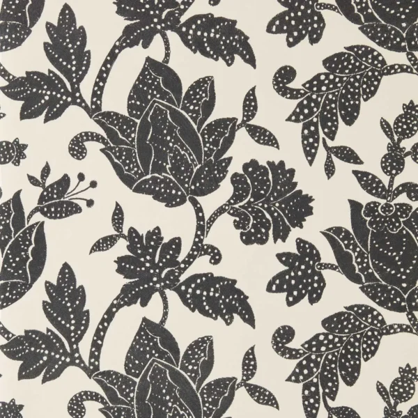 Zamora Wallpaper - Onyx by Zamora Fabric from Harlequin Zamora Wallpapers collection - black-grey botanical