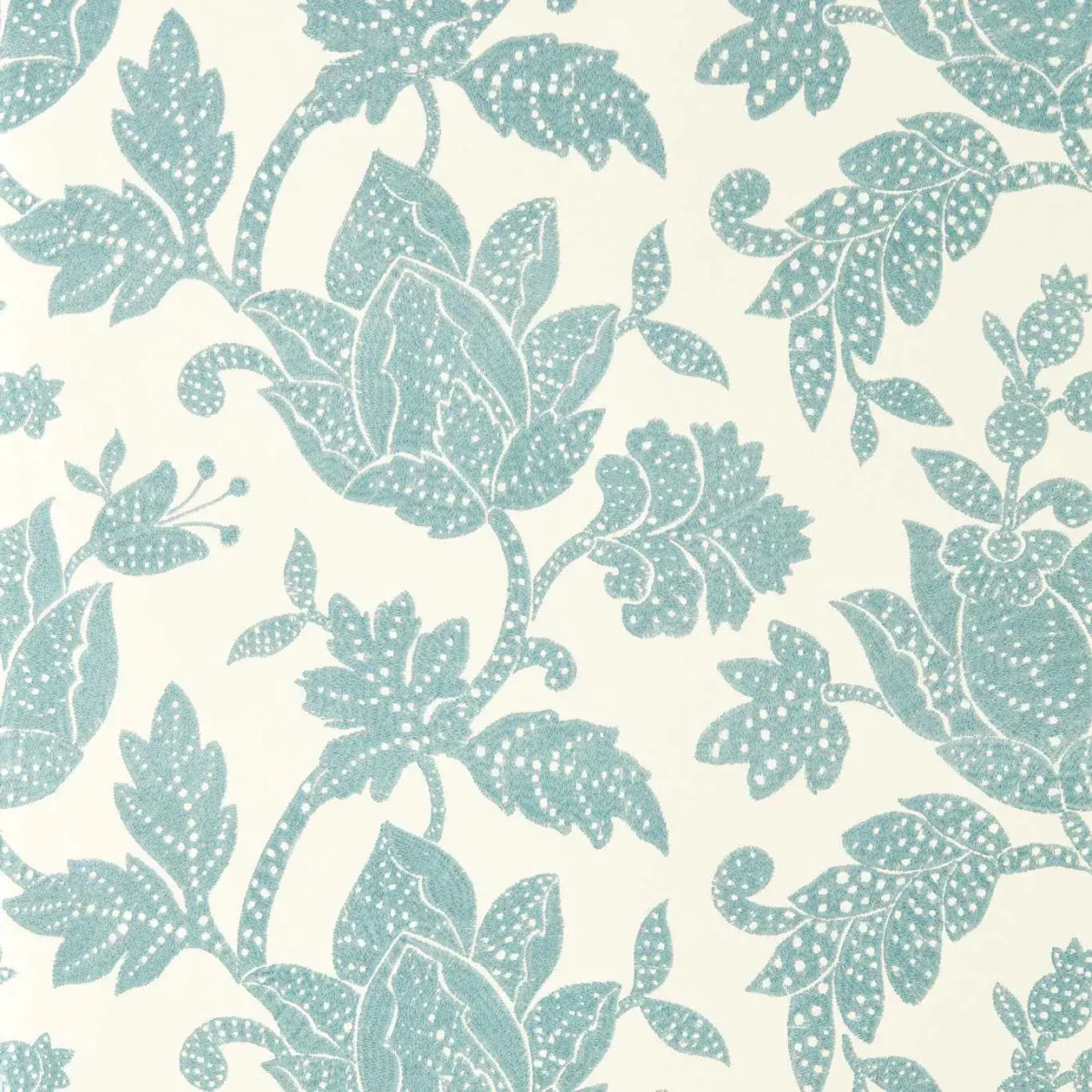 Zamora Wallpaper - Seaglass by Zamora Fabric from Harlequin Zamora Wallpapers collection - blue botanical