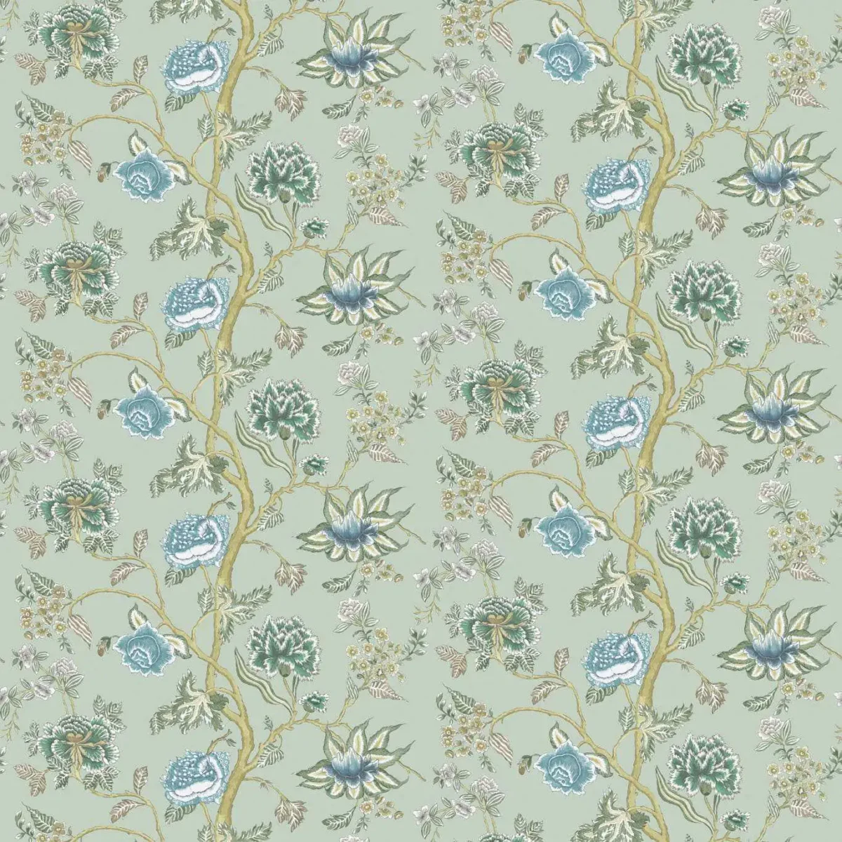 Indienne Wallpaper - Emerald / Citrine by Indienne Fabric from Harlequin Zamora Wallpapers collection - green botanical
