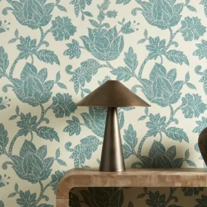 Zamora Fabric from Harlequin Zamora Wallpapers collection - blue botanical