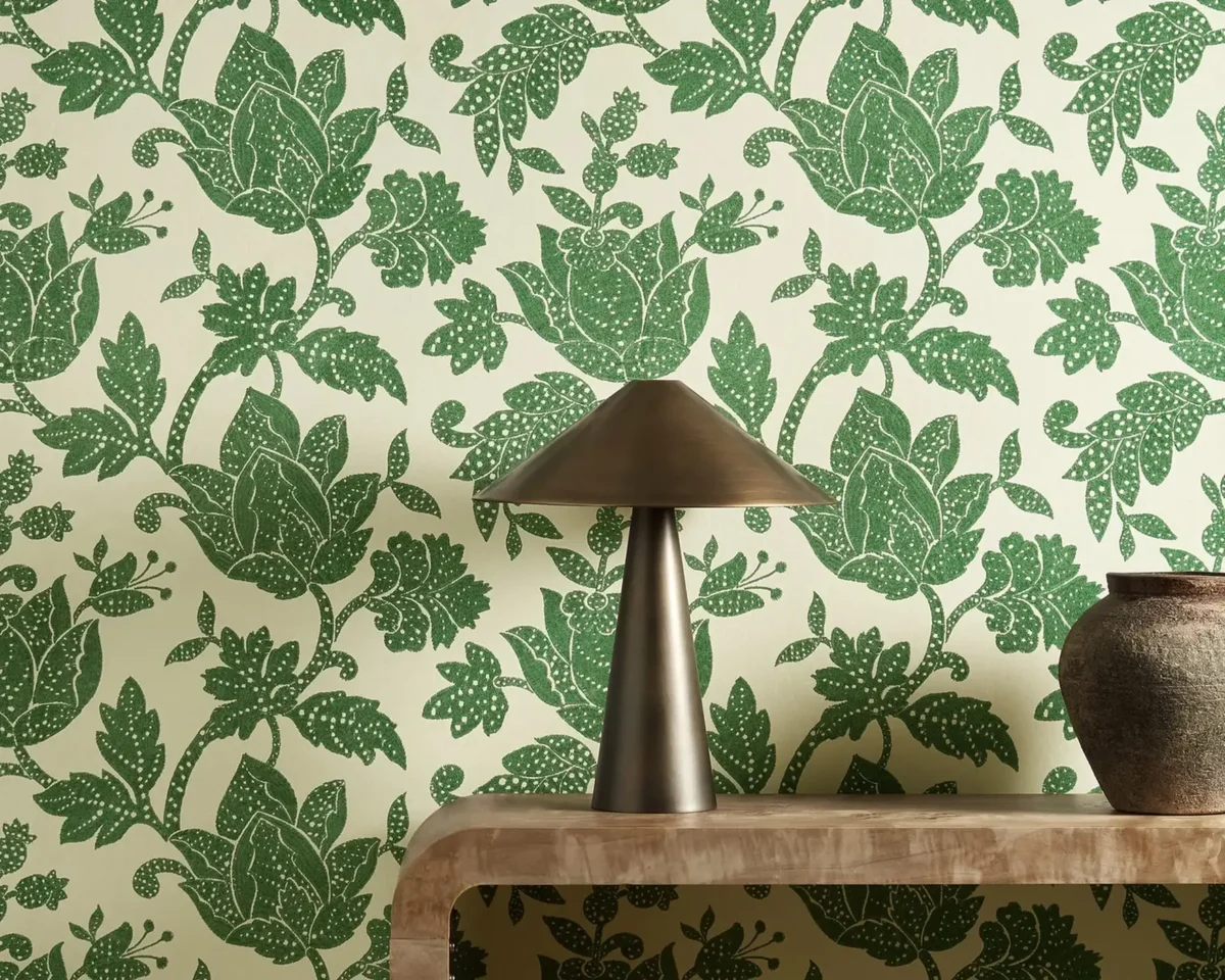 Zamora Wallpaper - Forest by Zamora Fabric from Harlequin Zamora Wallpapers collection - green botanical