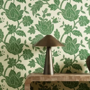 Zamora Fabric from Harlequin Zamora Wallpapers collection - green botanical