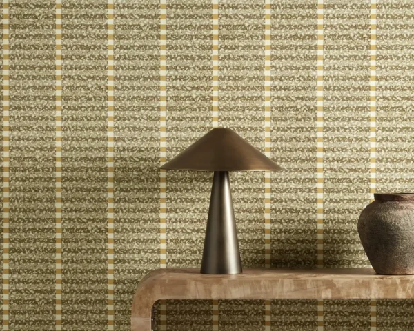 Toluca Wallpaper - Stone / Nectar by Toluca Fabric from Harlequin Zamora Wallpapers collection - neutral striped