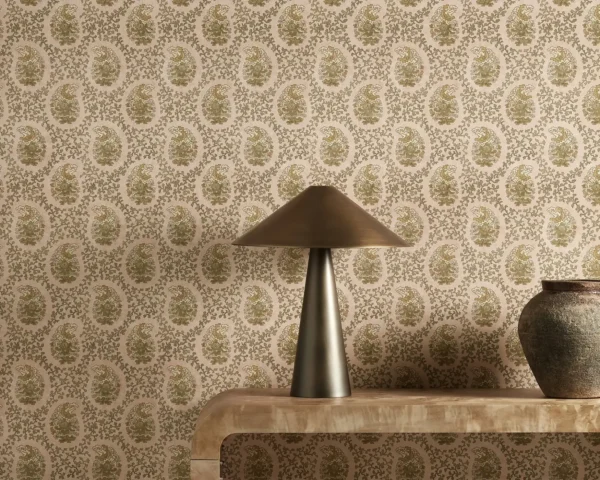 Paisley Wallpaper - Grounded by Paisley Fabric from Harlequin Zamora Wallpapers collection - pink spotted