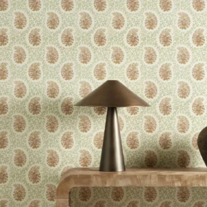 Paisley Fabric from Harlequin Zamora Wallpapers collection - green spotted