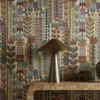 Kuparr Fabric from Harlequin Zamora Wallpapers collection - purple botanical