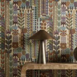 Kuparr Fabric from Harlequin Zamora Wallpapers collection - purple botanical