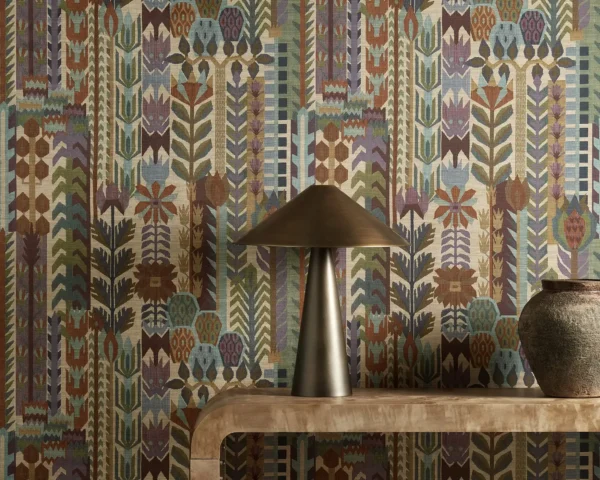 Kuparr Wallpaper - Burgundy / Heather by Kuparr Fabric from Harlequin Zamora Wallpapers collection - purple botanical