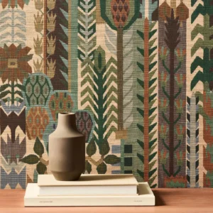 Kuparr Fabric from Harlequin Zamora Wallpapers collection - green botanical