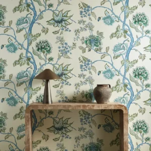 Indienne Fabric from Harlequin Zamora Wallpapers collection - blue botanical