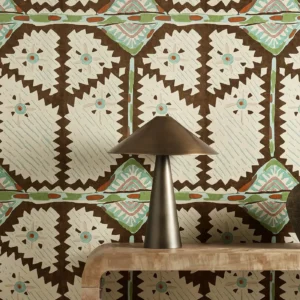 Brocha Fabric from Harlequin Zamora Wallpapers collection - brown geometric