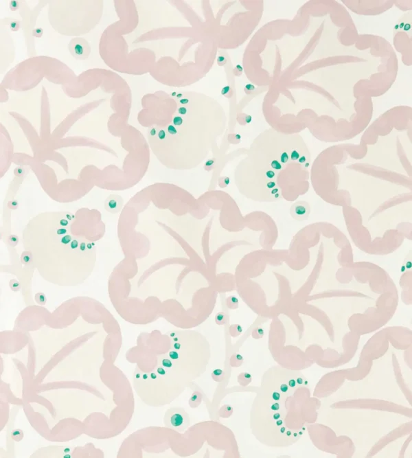 Poppy Pod Wallpaper - Lilac by Poppy Pod Wallpaper from Scion Pomona Wallpapers collection - pink botanical