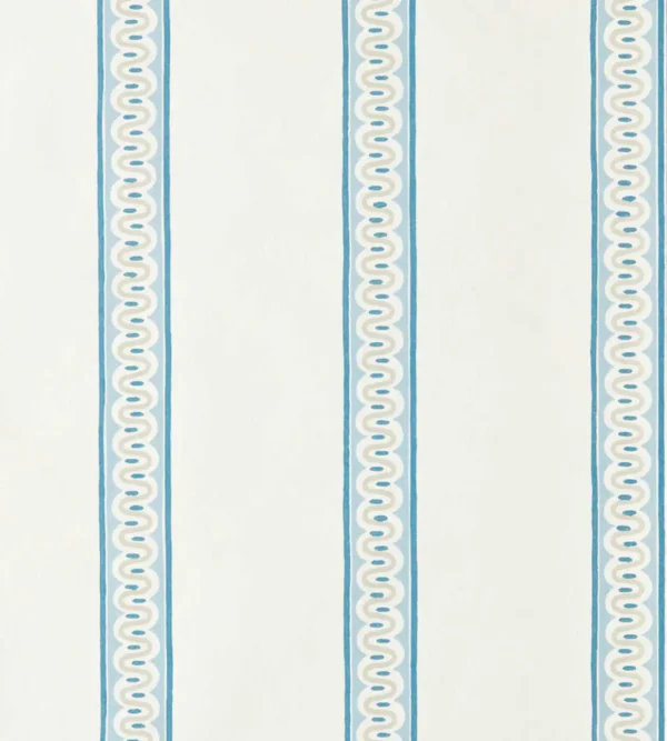 Fondant Stripe Wallpaper - Denim by Fondant Stripe Wallpaper from Scion Pomona Wallpapers collection - blue striped
