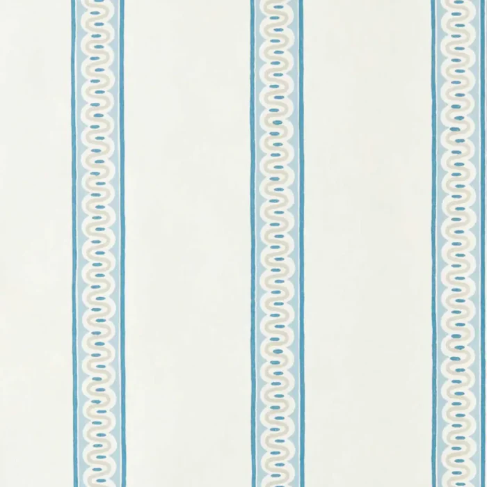 Fondant Stripe Wallpaper - Denim swatch