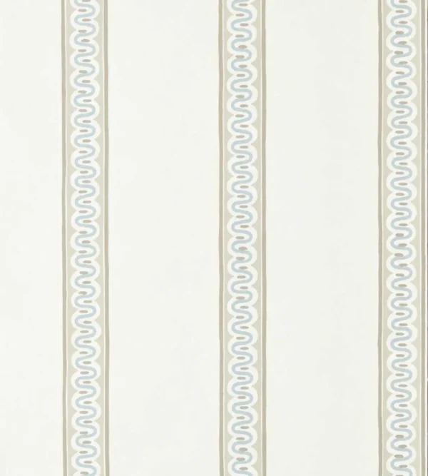 Fondant Stripe Wallpaper - Mushroom by Fondant Stripe Wallpaper from Scion Pomona Wallpapers collection - neutral striped