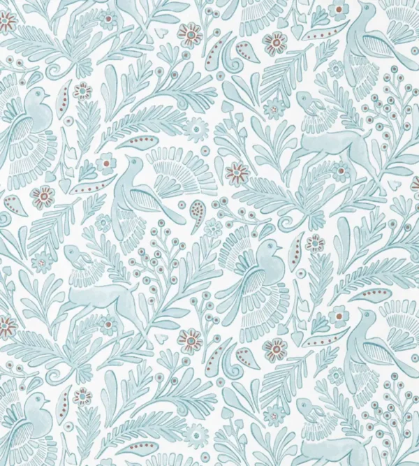 Dove Deer Wallpaper from Scion Pomona Wallpapers collection - blue animal