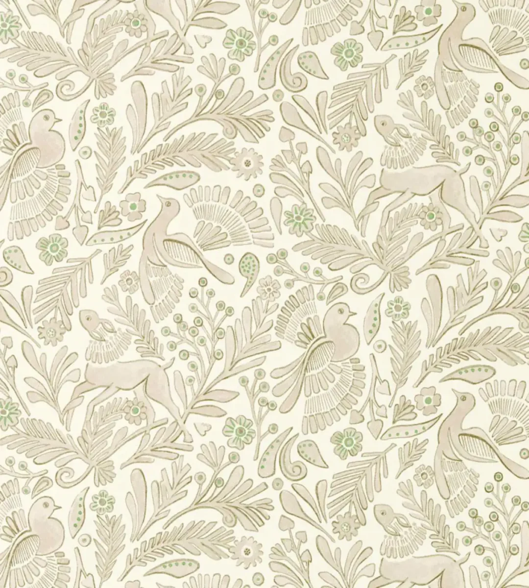Dove Deer Wallpaper - Pebble by Dove Deer Wallpaper from Scion Pomona Wallpapers collection - neutral animal