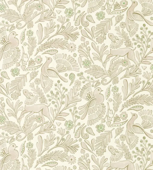 Dove Deer Wallpaper - Pebble by Dove Deer Wallpaper from Scion Pomona Wallpapers collection - neutral animal