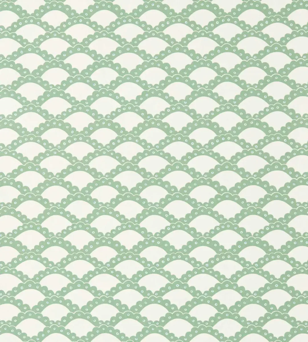 Scallop Frill Wallpaper - Jade by Scallop Frill Wallpaper from Scion Pomona Wallpapers collection - green misc